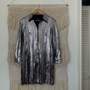 Aidan Mattox Laminate Shirtdress